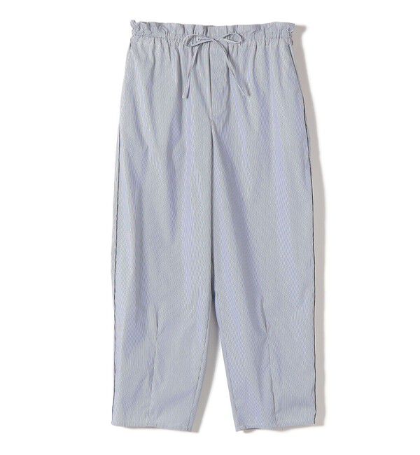 SHIPS for women「SHIPS Primary Navy Label:〈手洗い可能〉綿 ナイロン ストライプ パンツ」|その他|ネイビー