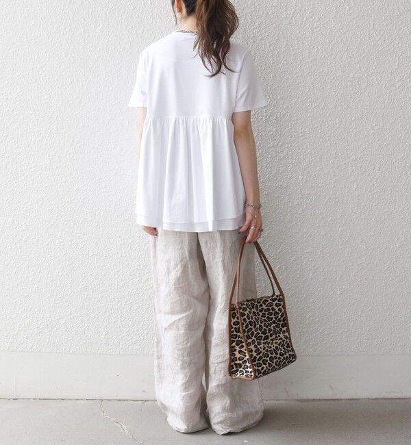 SHIPS any「SHIPS any:〈洗濯機可能〉ジャージー ダブルヘム ペプラム TEE」|Tシャツ・カットソー|