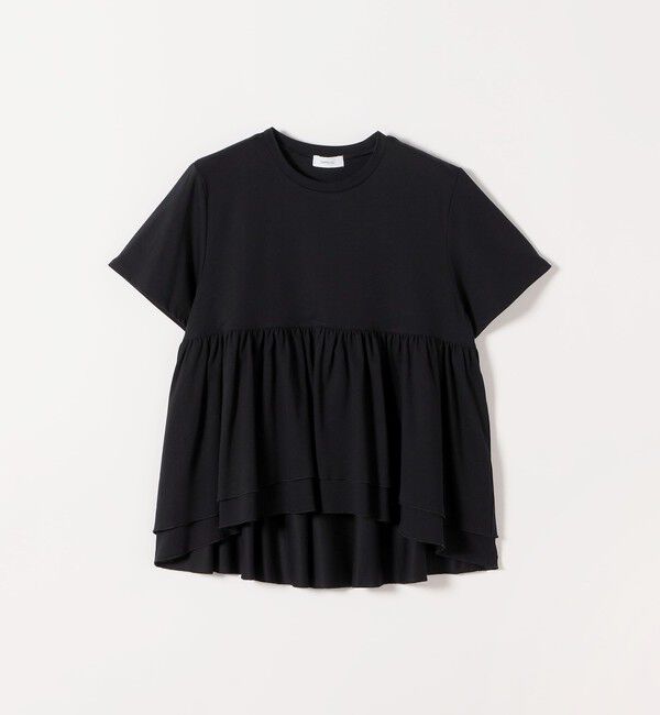 SHIPS any「SHIPS any:〈洗濯機可能〉ジャージー ダブルヘム ペプラム TEE」|Tシャツ・カットソー|