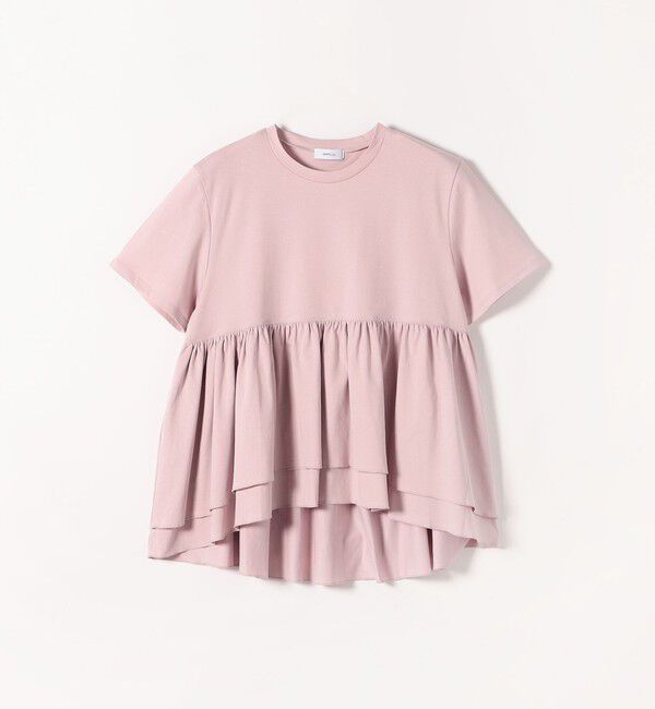 SHIPS any「SHIPS any:〈洗濯機可能〉ジャージー ダブルヘム ペプラム TEE」|Tシャツ・カットソー|