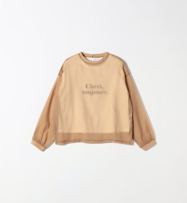 SHIPS any「《予約》SHIPS any:〈手洗い可能〉シアー ワイド トップス  &times; フレンチ ロゴ TEE」|シャツ・ブラウス|