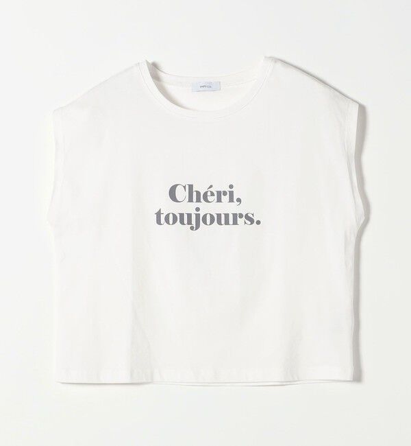 SHIPS any「《予約》SHIPS any:〈手洗い可能〉シアー ワイド トップス  &times; フレンチ ロゴ TEE」|シャツ・ブラウス|