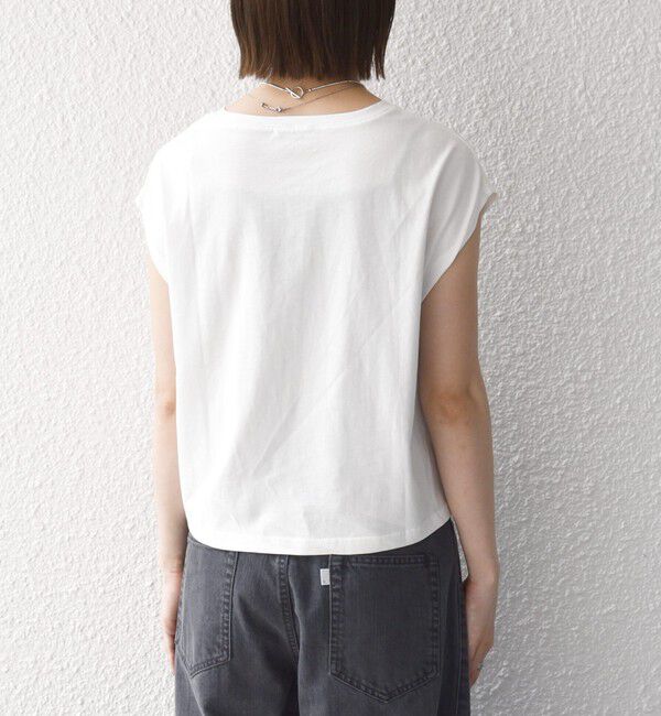 SHIPS any「《予約》SHIPS any:〈手洗い可能〉シアー ワイド トップス  &times; フレンチ ロゴ TEE」|シャツ・ブラウス|