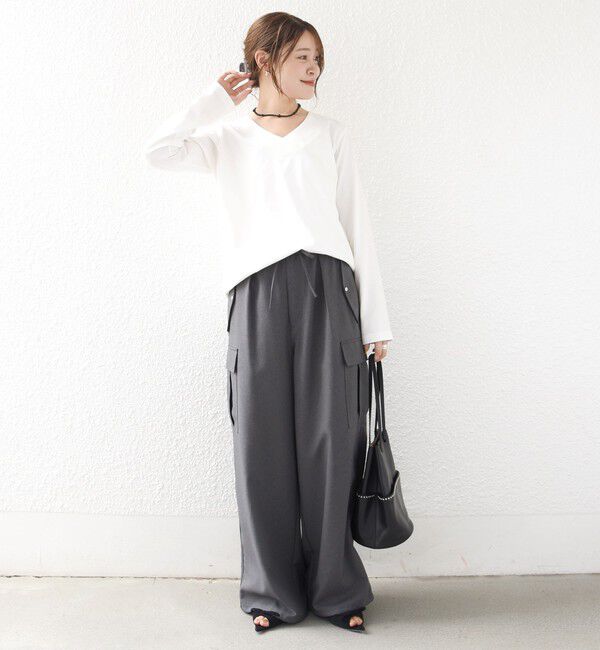 SHIPS for women「《予約》【WEB限定】〈ネックが選べる〉オーガニックコットン バリエーション ネック ロングスリーブ TEE」|Tシャツ・カットソー|