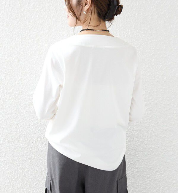 SHIPS for women「《予約》【WEB限定】〈ネックが選べる〉オーガニックコットン バリエーション ネック ロングスリーブ TEE」|Tシャツ・カットソー|