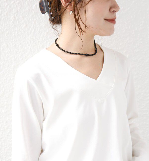 SHIPS for women「《予約》【WEB限定】〈ネックが選べる〉オーガニックコットン バリエーション ネック ロングスリーブ TEE」|Tシャツ・カットソー|