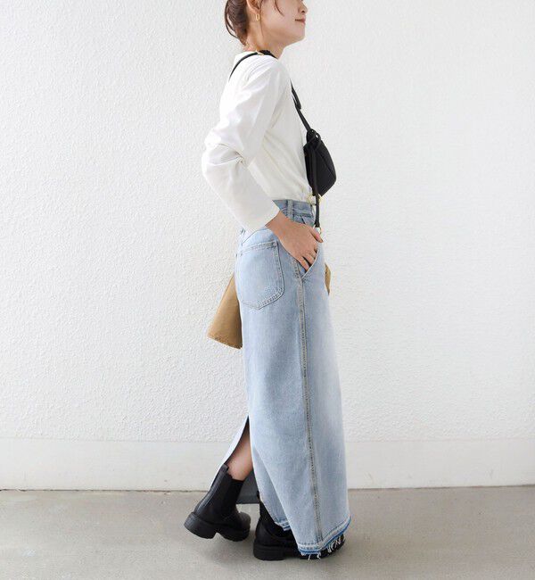 SHIPS for women「《予約》【WEB限定】〈ネックが選べる〉オーガニックコットン バリエーション ネック ロングスリーブ TEE」|Tシャツ・カットソー|
