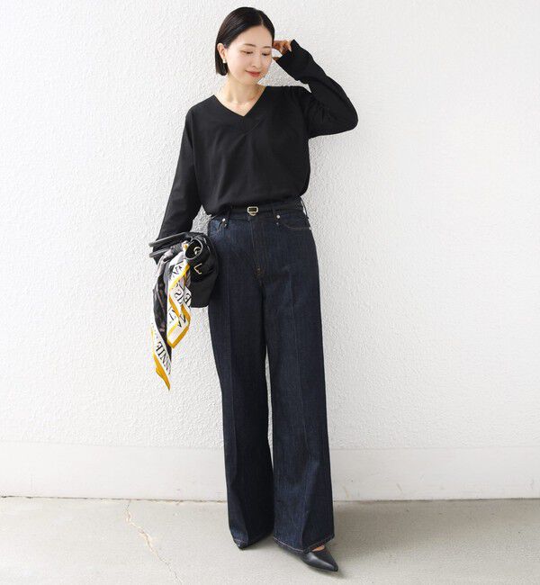 SHIPS for women「《予約》【WEB限定】〈ネックが選べる〉オーガニックコットン バリエーション ネック ロングスリーブ TEE」|Tシャツ・カットソー|