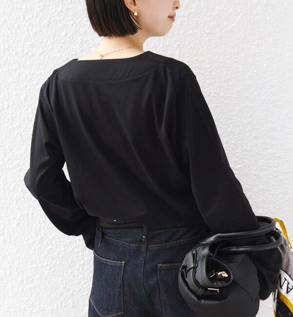 SHIPS for women「《予約》【WEB限定】〈ネックが選べる〉オーガニックコットン バリエーション ネック ロングスリーブ TEE」|Tシャツ・カットソー|