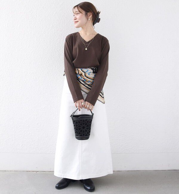 SHIPS for women「《予約》【WEB限定】〈ネックが選べる〉オーガニックコットン バリエーション ネック ロングスリーブ TEE」|Tシャツ・カットソー|