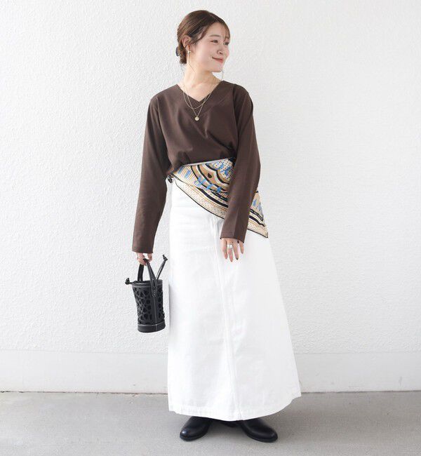 SHIPS for women「《予約》【WEB限定】〈ネックが選べる〉オーガニックコットン バリエーション ネック ロングスリーブ TEE」|Tシャツ・カットソー|