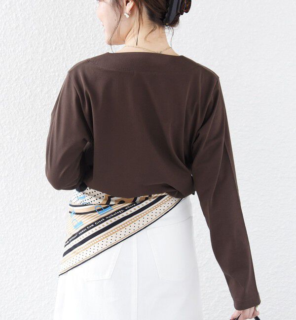 SHIPS for women「《予約》【WEB限定】〈ネックが選べる〉オーガニックコットン バリエーション ネック ロングスリーブ TEE」|Tシャツ・カットソー|
