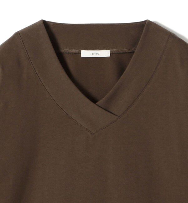 SHIPS for women「《予約》【WEB限定】〈ネックが選べる〉オーガニックコットン バリエーション ネック ロングスリーブ TEE」|Tシャツ・カットソー|