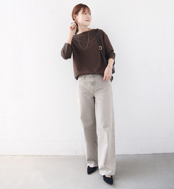SHIPS for women「《予約》【WEB限定】〈ネックが選べる〉オーガニックコットン バリエーション ネック ロングスリーブ TEE」|Tシャツ・カットソー|