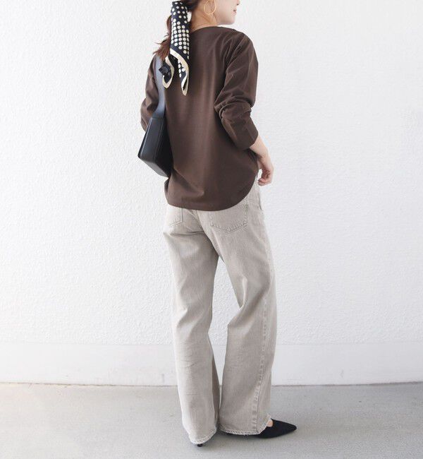 SHIPS for women「《予約》【WEB限定】〈ネックが選べる〉オーガニックコットン バリエーション ネック ロングスリーブ TEE」|Tシャツ・カットソー|