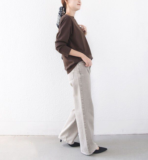 SHIPS for women「《予約》【WEB限定】〈ネックが選べる〉オーガニックコットン バリエーション ネック ロングスリーブ TEE」|Tシャツ・カットソー|