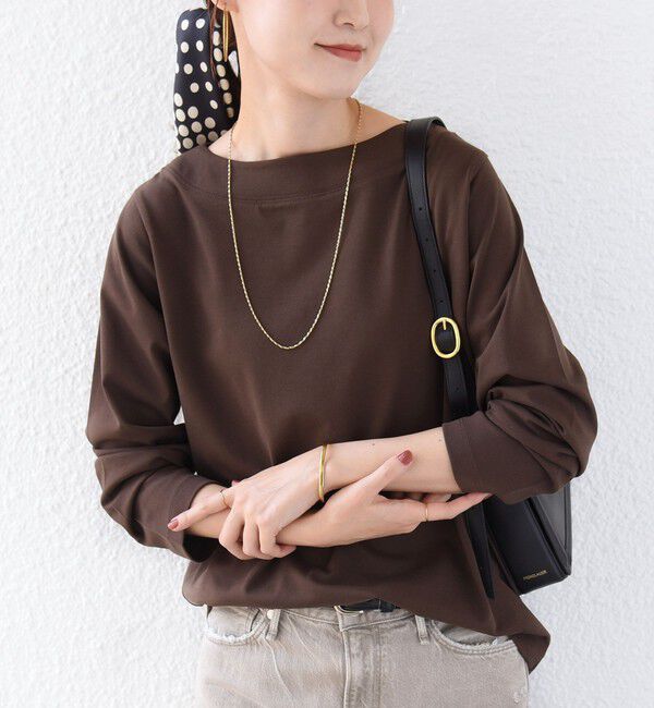 SHIPS for women「《予約》【WEB限定】〈ネックが選べる〉オーガニックコットン バリエーション ネック ロングスリーブ TEE」|Tシャツ・カットソー|