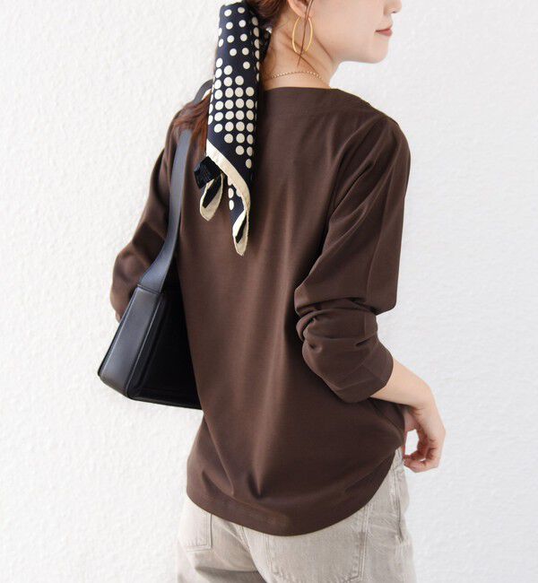 SHIPS for women「《予約》【WEB限定】〈ネックが選べる〉オーガニックコットン バリエーション ネック ロングスリーブ TEE」|Tシャツ・カットソー|