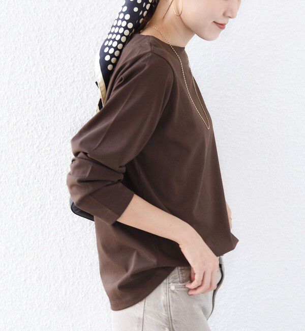 SHIPS for women「《予約》【WEB限定】〈ネックが選べる〉オーガニックコットン バリエーション ネック ロングスリーブ TEE」|Tシャツ・カットソー|