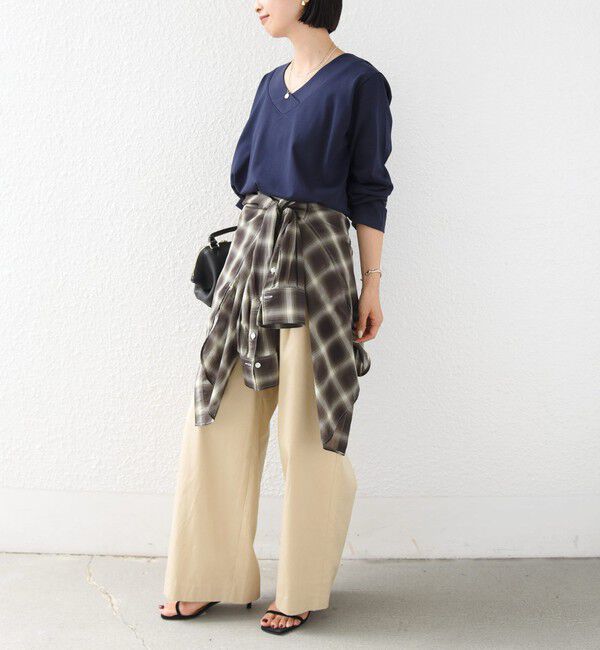 SHIPS for women「《予約》【WEB限定】〈ネックが選べる〉オーガニックコットン バリエーション ネック ロングスリーブ TEE」|Tシャツ・カットソー|