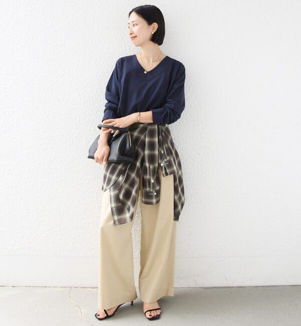 SHIPS for women「《予約》【WEB限定】〈ネックが選べる〉オーガニックコットン バリエーション ネック ロングスリーブ TEE」|Tシャツ・カットソー|