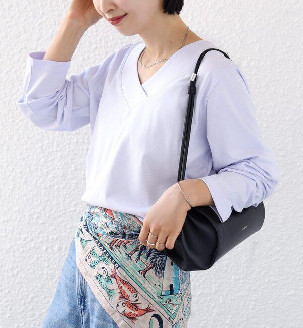 SHIPS for women「《予約》【WEB限定】〈ネックが選べる〉オーガニックコットン バリエーション ネック ロングスリーブ TEE」|Tシャツ・カットソー|パープル系