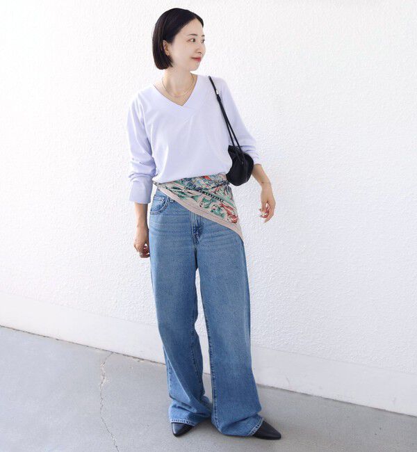 SHIPS for women「《予約》【WEB限定】〈ネックが選べる〉オーガニックコットン バリエーション ネック ロングスリーブ TEE」|Tシャツ・カットソー|
