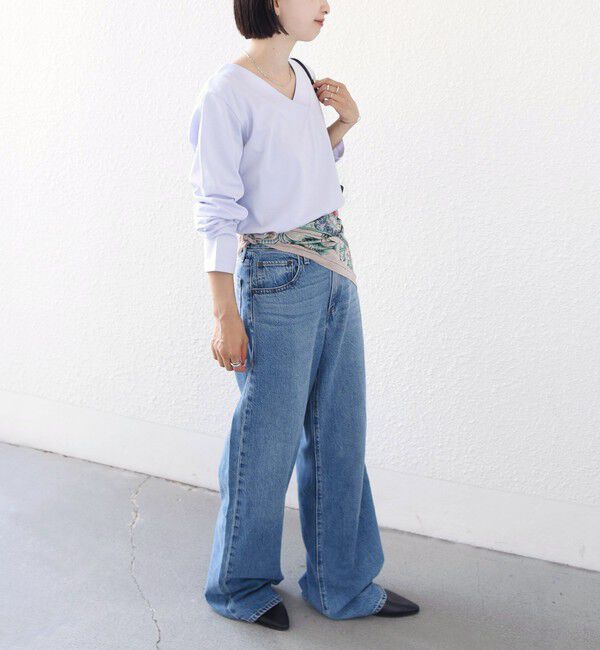 SHIPS for women「《予約》【WEB限定】〈ネックが選べる〉オーガニックコットン バリエーション ネック ロングスリーブ TEE」|Tシャツ・カットソー|