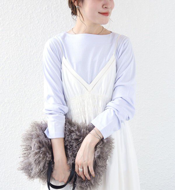 SHIPS for women「《予約》【WEB限定】〈ネックが選べる〉オーガニックコットン バリエーション ネック ロングスリーブ TEE」|Tシャツ・カットソー|
