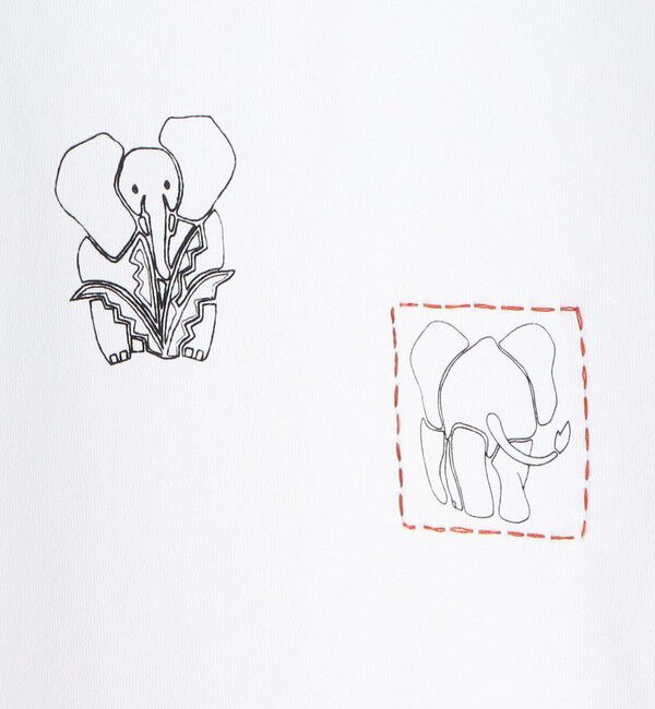 CABaN「CABaN ドライスビンコットン ELEPHANTマーチエンブロイダリーTシャツ」|Tシャツ・カットソー|