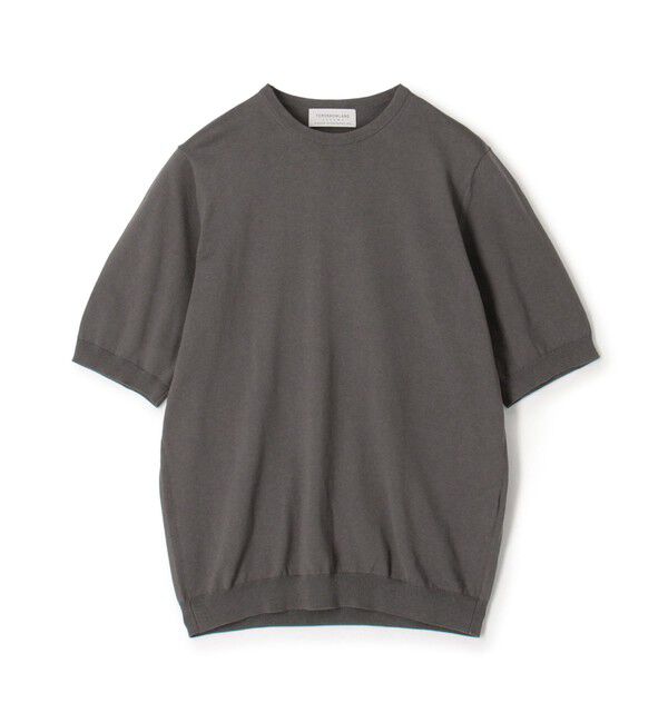 TOMORROWLAND MENS「TOMORROWLAND tricot シルクコットン クルーネック半袖ニット SESIA」|ニット・セーター|17 チャコールグレー