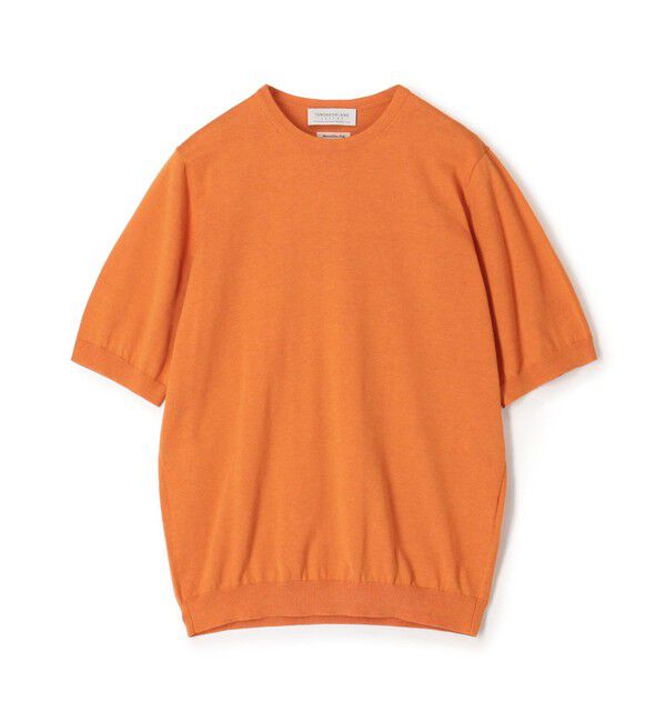 TOMORROWLAND MENS「TOMORROWLAND tricot シルクコットン クルーネック半袖ニット SESIA」|ニット・セーター|25 オレンジ