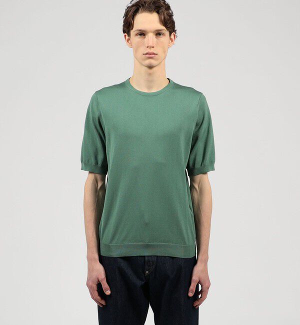 TOMORROWLAND MENS「TOMORROWLAND tricot シルクコットン クルーネック半袖ニット SESIA」|ニット・セーター|