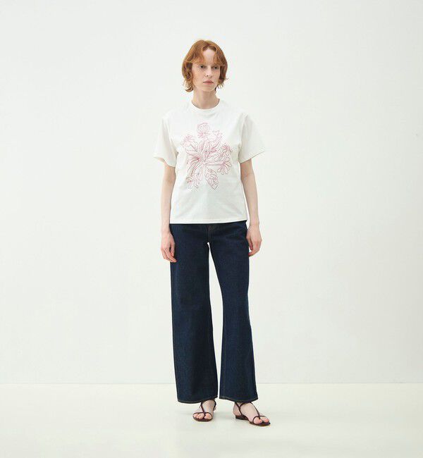 MACPHEE「ボタニカルエンブロイダリー Tシャツ」|Tシャツ・カットソー|