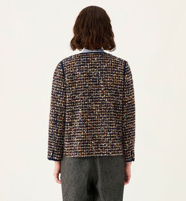 Ballsey「【WEB先行予約】ヘアリーヤーンツイード クルーネックジャケット」|ノーカラージャケット|