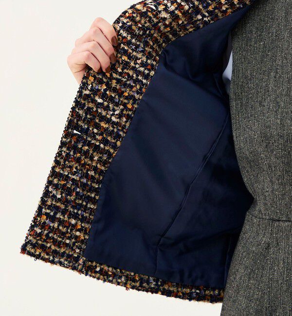 Ballsey「【WEB先行予約】ヘアリーヤーンツイード クルーネックジャケット」|ノーカラージャケット|