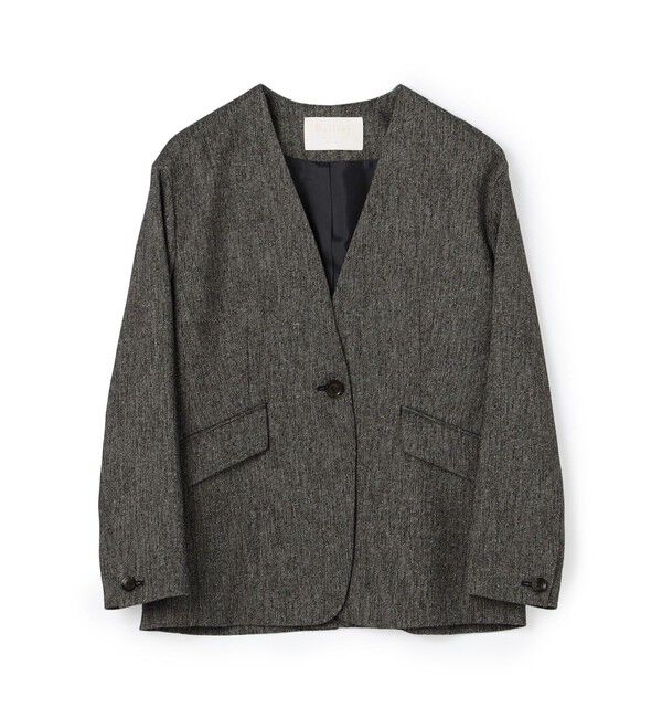 Ballsey「【WEB先行予約】ネップカルゼ ディープVネックジャケット」|ノーカラージャケット|18 グレー系