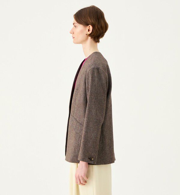 Ballsey「【WEB先行予約】ネップカルゼ ディープVネックジャケット」|ノーカラージャケット|