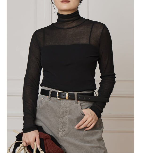 IENA LA BOUCLE「《追加》IENA LA BOUCLE水撚りガスフライスタートルプルオーバー」|Tシャツ・カットソー|ブラック