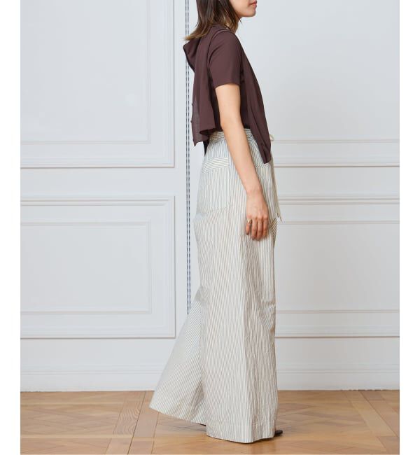 IENA LA BOUCLE「IENA LA BOUCLE コットンリブハーフスリーブカットソー」|Tシャツ・カットソー|