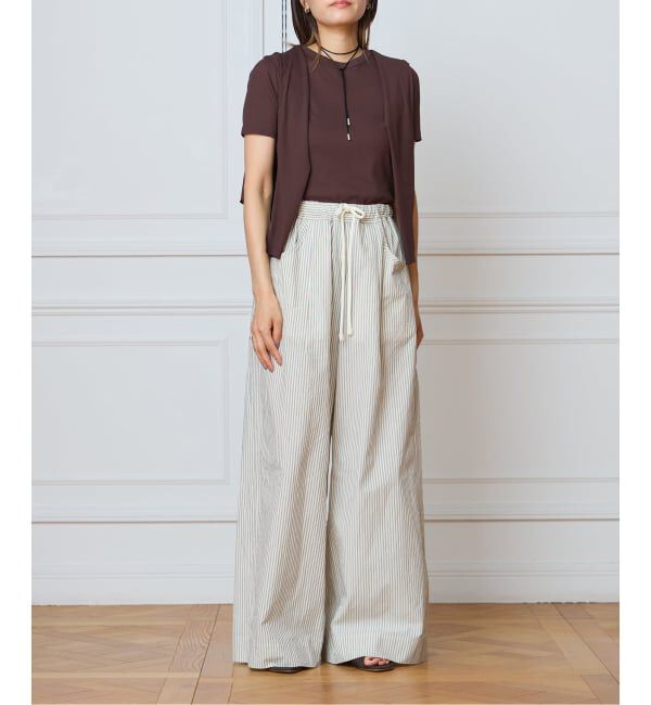 IENA LA BOUCLE「IENA LA BOUCLE コットンリブハーフスリーブカットソー」|Tシャツ・カットソー|