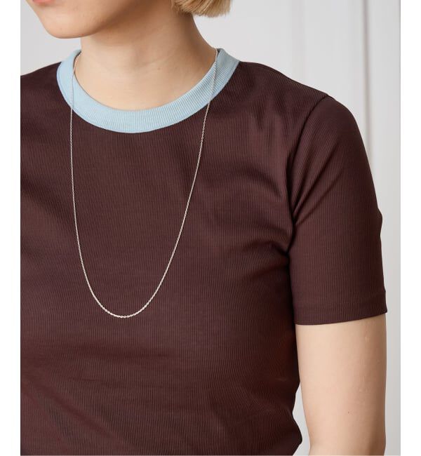 IENA LA BOUCLE「IENA LA BOUCLE コットンリブハーフスリーブカットソー」|Tシャツ・カットソー|