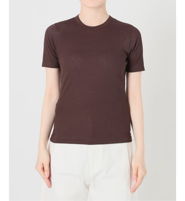 IENA LA BOUCLE「IENA LA BOUCLE コットンリブハーフスリーブカットソー」|Tシャツ・カットソー|