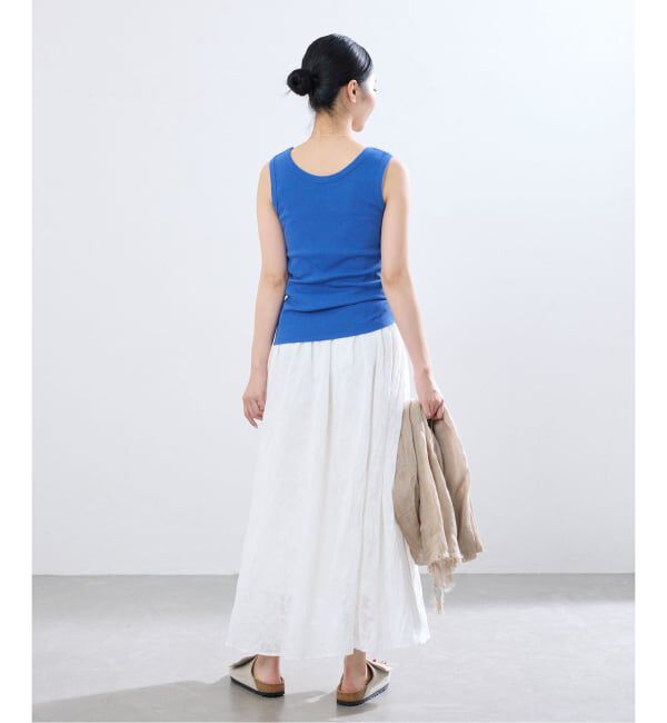 IENA「《追加/UVカット》テレコストレッチフレンチノースリーブ」|Tシャツ・カットソー|