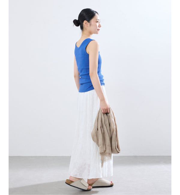 IENA「《追加/UVカット》テレコストレッチフレンチノースリーブ」|Tシャツ・カットソー|