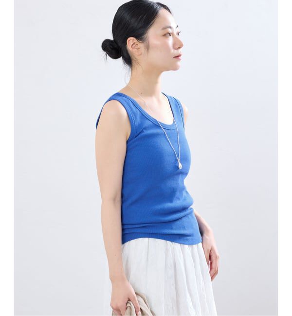 IENA「《追加/UVカット》テレコストレッチフレンチノースリーブ」|Tシャツ・カットソー|