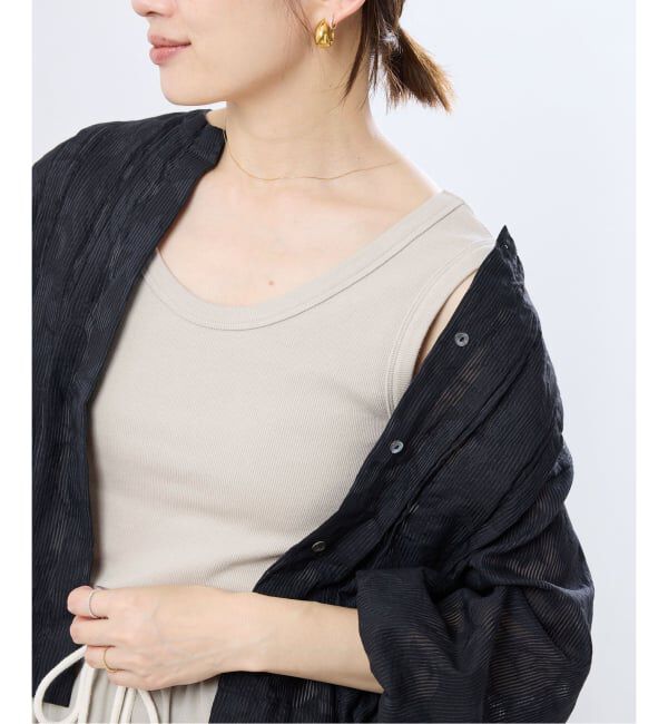 IENA「《追加/UVカット》テレコストレッチフレンチノースリーブ」|Tシャツ・カットソー|ベージュ