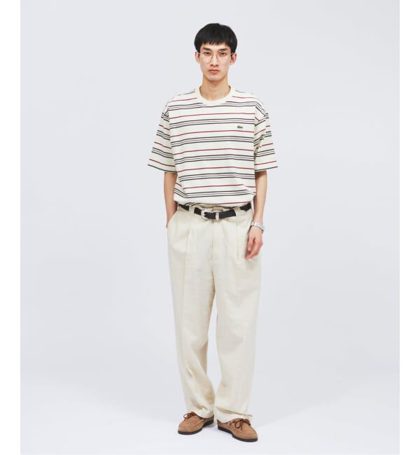 JOURNAL STANDARD「LACOSTE / ラコステ 別注 マルチ ストライプ クルーネック Tシャツ」|Tシャツ・カットソー|
