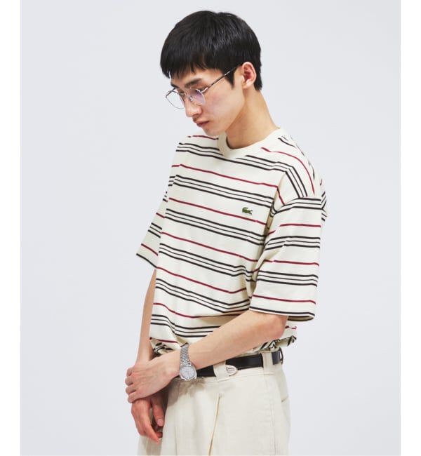 JOURNAL STANDARD「LACOSTE / ラコステ 別注 マルチ ストライプ クルーネック Tシャツ」|Tシャツ・カットソー|