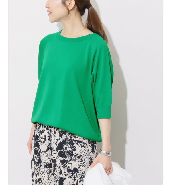 JOURNAL STANDARD relume「《追加2》接触冷感 / ウォッシャブルクールドルマンプルオーバー」|ニット・セーター|グリーン